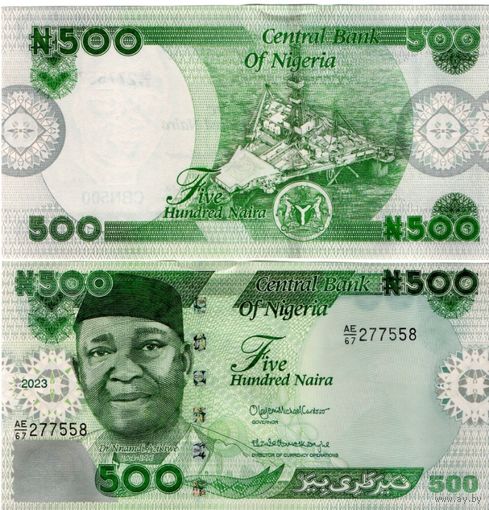 Нигерия 500 найра 2023(UNC из пачки)