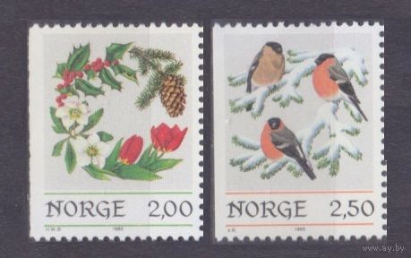 1985 Норвегия 938DI-939DI Птицы и флора / Рождество 3,00 евро