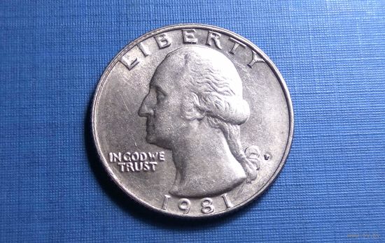 25 центов (квотер, 1/4 доллара) 1981 P. США.
