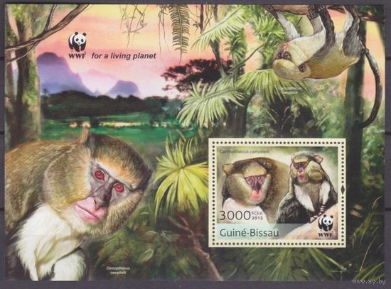 2013 Гвинея-Бисау 6648/B1163 WWF / Фауна - Обезьяны 12,00 евро