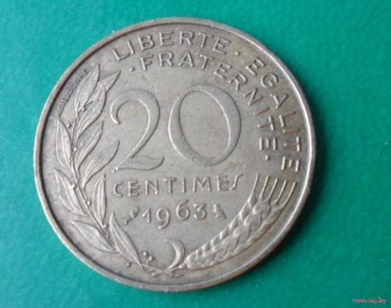 20 сантим Франция 1963 г.в.