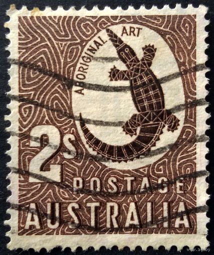 Австралия. Крокодил. 1948. Исскуство аборигенов Австралии. (Scott A52) в/з
