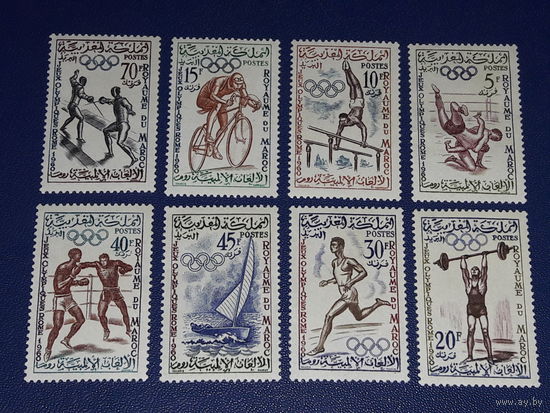 Марокко 1960 Спорт. Олимпийские игры в Риме. Полная серия 8 чистых марок. РАСПРОДАЖА
