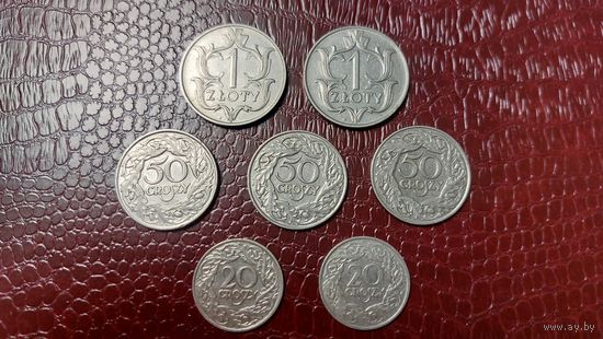 Сборный лот монет "старая Польша". Состояние супер!