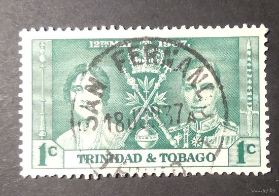 ВЕЛИКОБРИТАНИЯ\1057\ Тринидад и Тобаго.1937 штемпель САН ФЕРНАНДО\San Fernando\.Филгеография