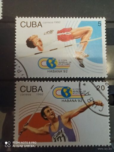 Куба 1992, 2 марки спорт