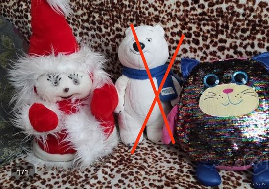 Дед Мороз и кот мягкие игрушки