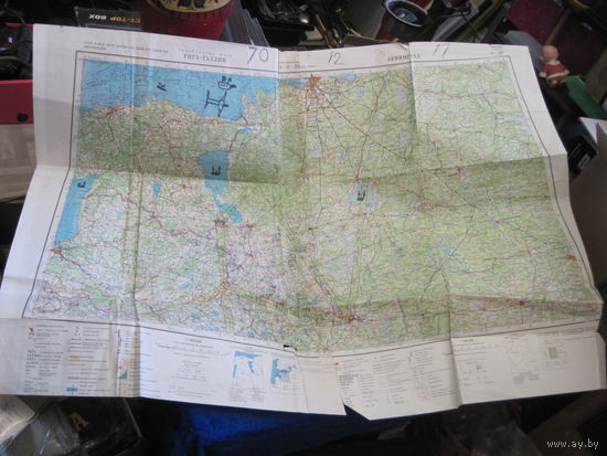 Карта Генерального штаба Рига-Таллин, Ленинград 1966 г. Масштаб 1:1 000 000(1 см=10 км). ДСП, секретно.