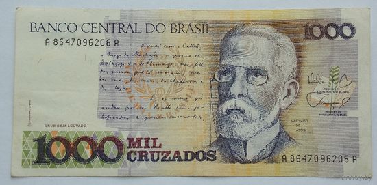 Бразилия. 1000 крузадо  образца 1987 года