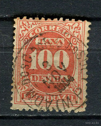 Бразилия - 1895 - Цифры 100R - [Mi.21p] - 1 марка. Гашеная.  (Лот 21CN)