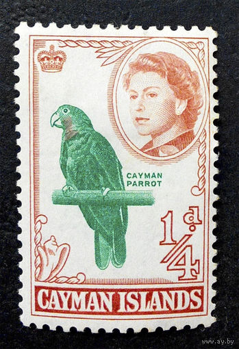 Каймановы острова 1962 г. Королева Елизавета II. Птицы. Известные люди. Фауна, 1 марка. Чистая #0077-Ч1P5