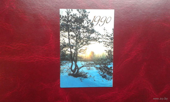 Календарик карманный 1990 г. флора