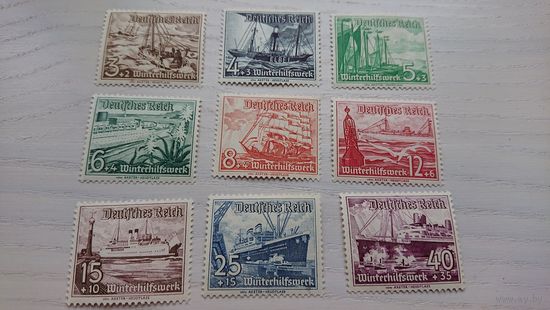 Германия Третий рейх 1937 Зимняя помощь Корабли (Мих.651-659) *, полная серия, 9 марок.