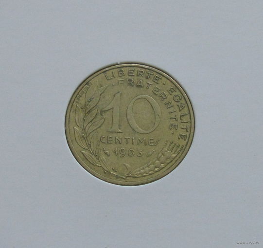 Франция 10 сантимов 1983 в холдере