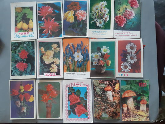 Календарики Цветы грибы лотом