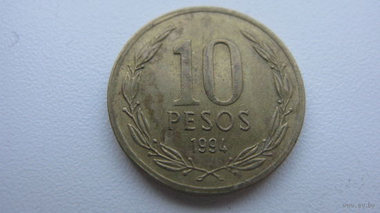 Чили  10 песо  1994 г