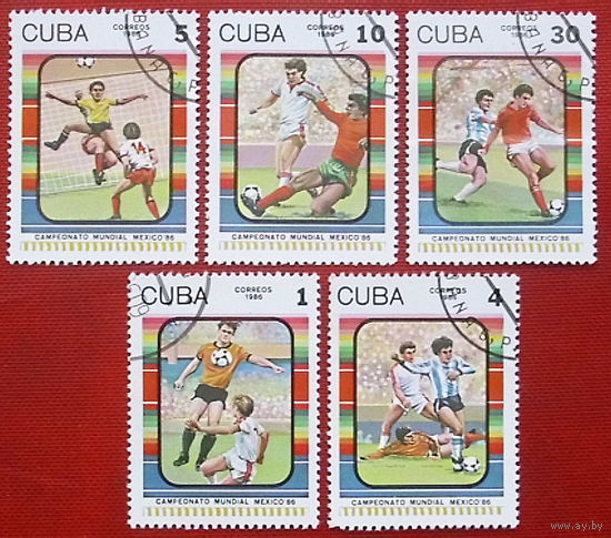 Куба. Футбол. ( 5 марок ). 1986 года. 5-17.