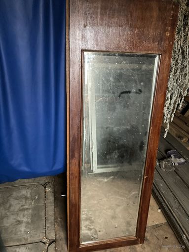 Зеркало с двери старого шкафа 120х40 (3)
