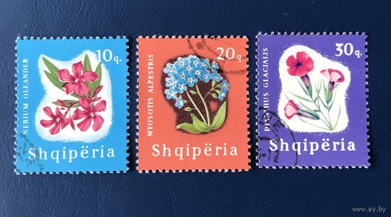 Албания 1965 год Флора Цветы Цветущие Растения Серия 3 марки Mi:988-990 Гашеные