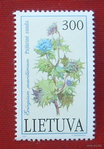 Литва. Цветы. ( 1 марка ) 1992 года. 8-15.