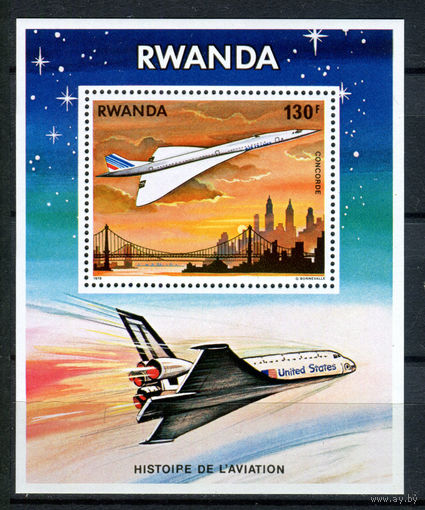 Руанда - 1978г. - История авиации - полная серия, MNH [Mi bl. 84] - 1 блок