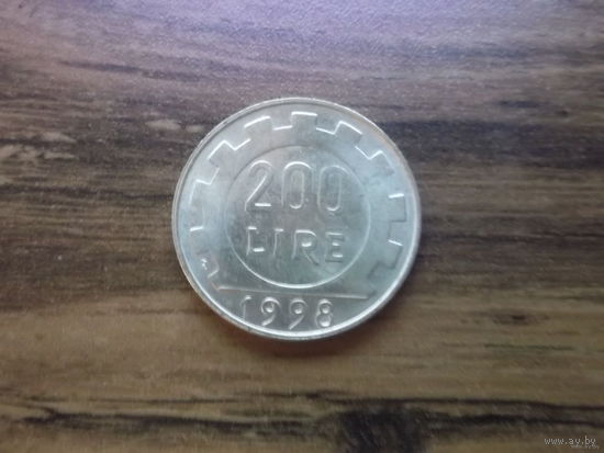 Италия 200 лир 1998