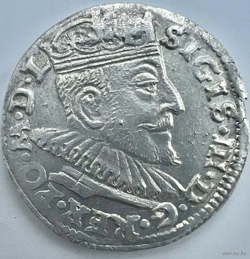3 гроша (Трояк) 1592(Z) Года. Легенда SIGIS.III. Вильно. Нечастый разновид. Отличное состояние!