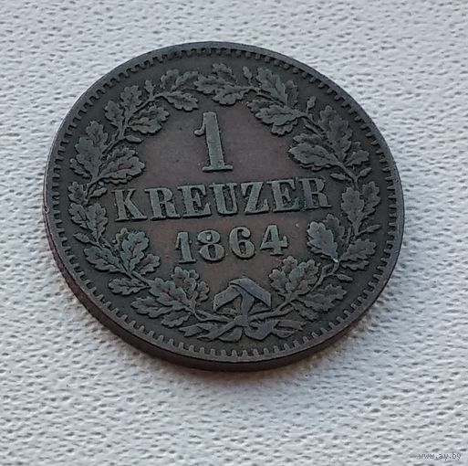 Баден 1 крейцер, 1864 7-7-21