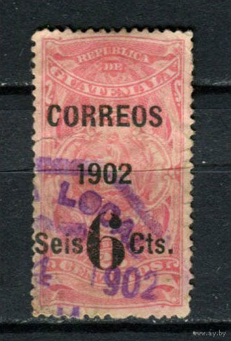 Гватемала - 1902 - Надпечатка CORREOS 1902 Seis 6 Cts. - [Mi. 110] - полная серия - 1 марка. Гашеная.  (Лот 77AS)