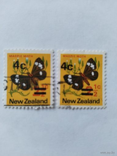 Н.Зеландия  1971 2м н/п(раз.тип) бабочки