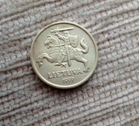Werty71 Литва 20 центов 1997 Погоня конь лошадь всадник