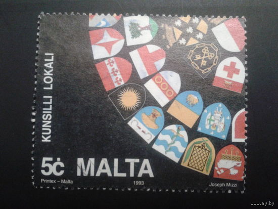 Мальта 1993 Гербы, марка из блока