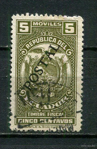 Эквадор - 1937 - Герб с надпечаткой POSTAL 5С - [Mi.377] - 1 марка. Гашеная.  (LOT EV45)-T10P23