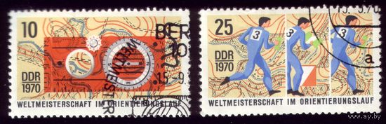 2 марки 1970 год ГДР Спортивное ориентирование 1605-1606