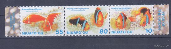 [1678] Ниуафоу,Тонга 1998. Фауна.Рыбы. СЕРИЯ-СЦЕПКА  MNH