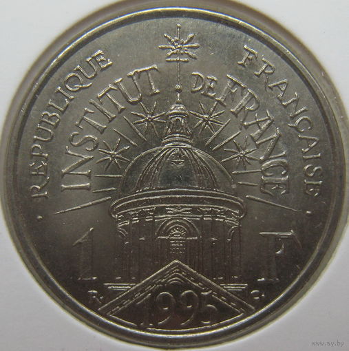 Франция 1 франк 1995 г. 200 лет Институту Франции. В холдере