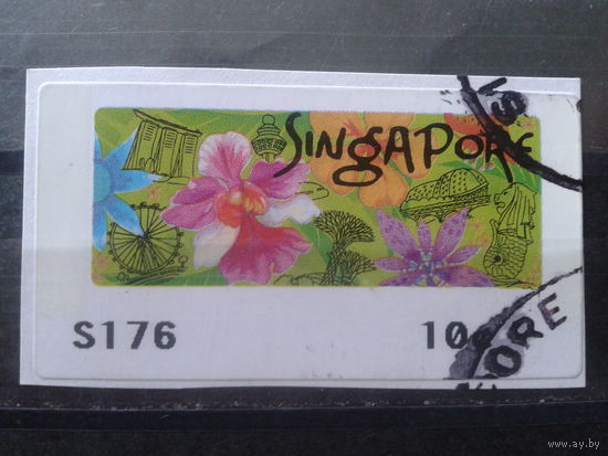 Сингапур 2012 Автоматная марка, цветы 10с Михель-1,5 евро гаш