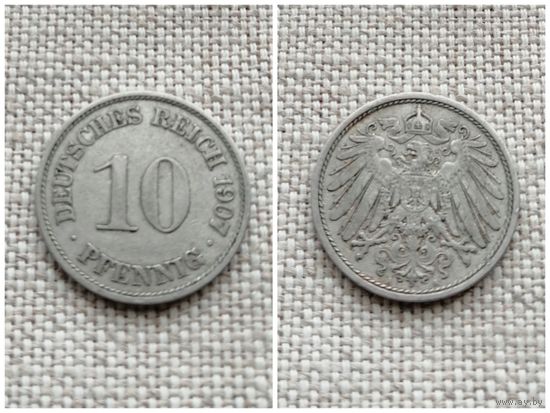 Германия 10 пфеннигов 1907 A