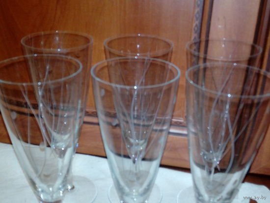 Набор чешских бокалов для шампанского 17см.