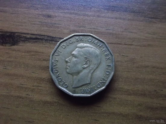 Великобритания three pence 1944