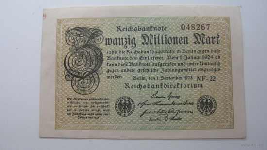 Германия 20 миллионов марок 1923