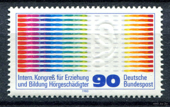 Германия (ФРГ) - 1980г. - Международный конгресс посвященный награждению и образованию слабослышащих - полная серия, MNH с отпечатком [Mi 1053] - 1 марка