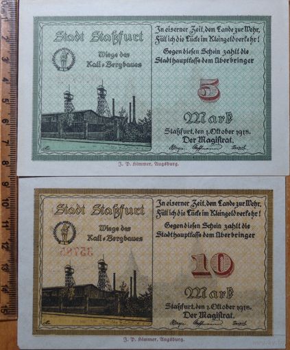 5+10 марок 1918 год нотгельды Stassfurt