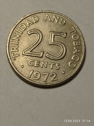 Тринидад и Тобаго 25 центов 1972 года .