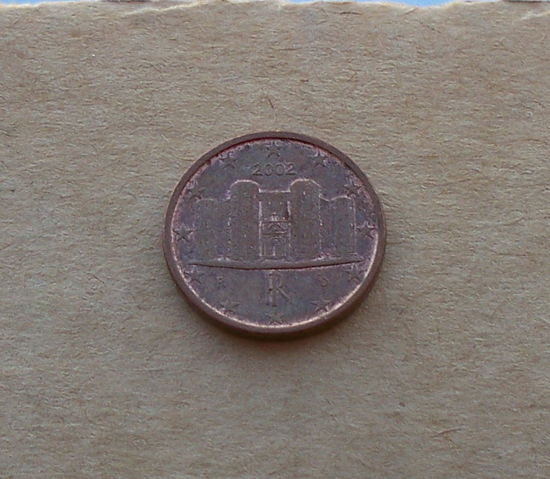 Италия, 1 евроцент 2002 года
