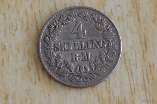 Дания 4 скиллинга-рингсмента 1856