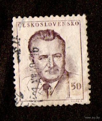 Марка Чехословакии-1948- президент Клемент Готвальд (1896-1953).
