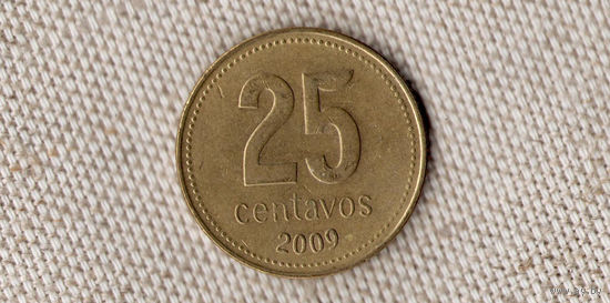 Аргентина 25 сентаво 2009  КМ# 110.1 алюминиевая бронза