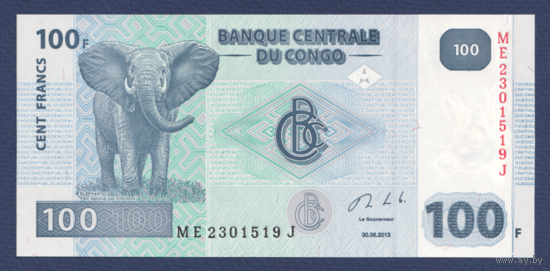 Конго, 100 франков 2013 г., P-98b, UNC