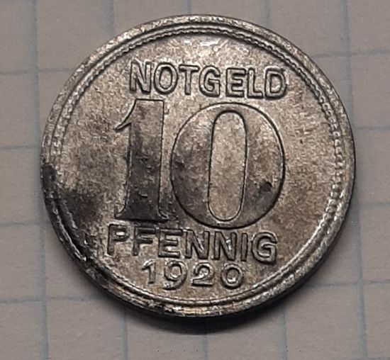 Германия 10 пфеннигов 1920г. нотгельд Coblenz